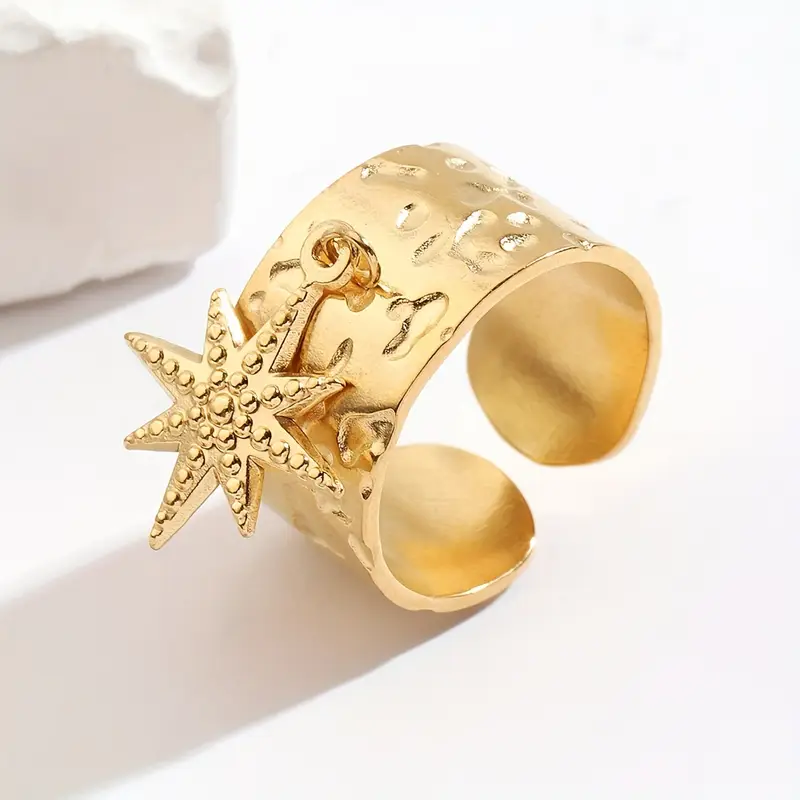 Goldener Stern Offener Ring