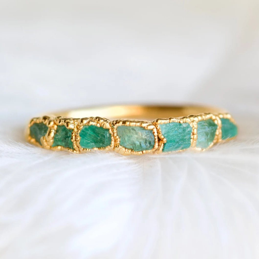 Vintage Goldener Türkis Stein Ring