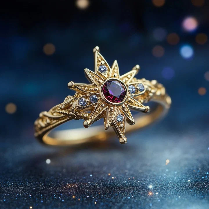 Roter Kristall Starlight Gold Ring