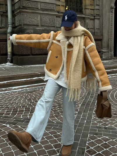 Glacia | Luxuriöse Shearling-Jacke mit weichem Innenfutter