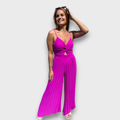 Elisa – Kombi-Jumpsuit in Violett mit Twist-Detail