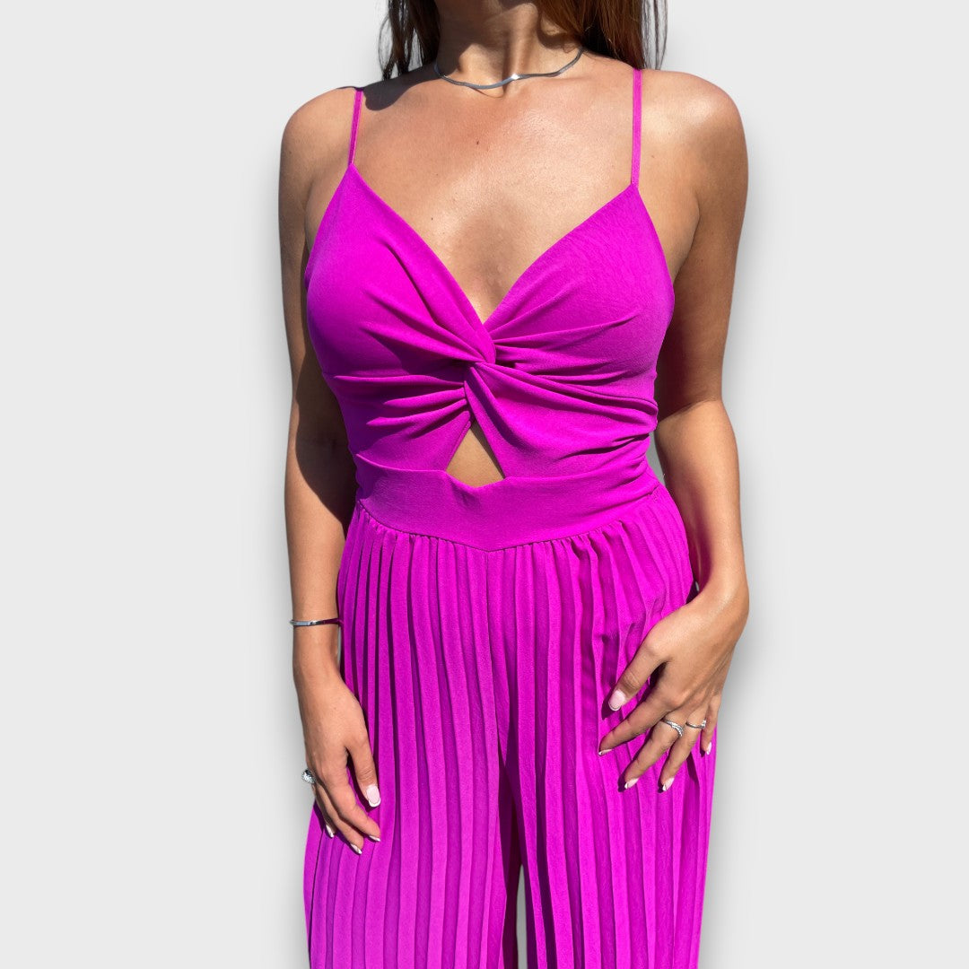 Elisa – Kombi-Jumpsuit in Violett mit Twist-Detail
