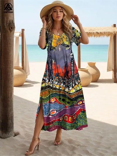 Nora | Patchwork-Kleid im einzigartigen Marmor-Stil