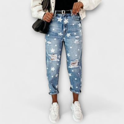 Estari – Relaxed Jeans mit Sternenprint