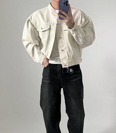 JAYSON - Einzigartige Stehkragen Jeansjacke