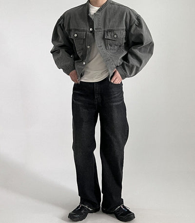 JAYSON - Einzigartige Stehkragen Jeansjacke