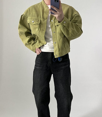 JAYSON - Einzigartige Stehkragen Jeansjacke