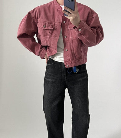 JAYSON - Einzigartige Stehkragen Jeansjacke