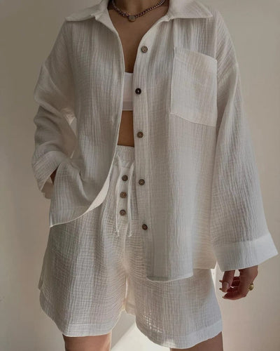 JOIE - Einreihiges Hemd und Shorts Set