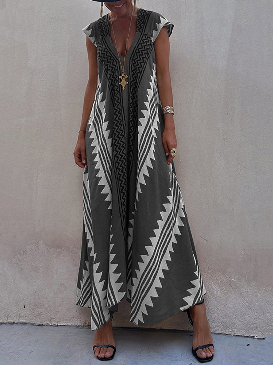 Boho™ | Elegantes ärmelloses V-Ausschnitt Kleid für einen schicken und lässigen Stil