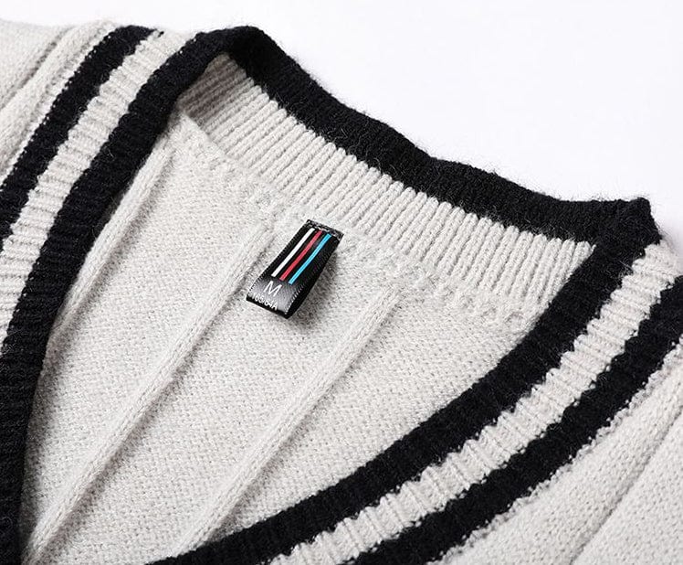 JUANCHO - Herren Gestrickter Gestreifter Pullover