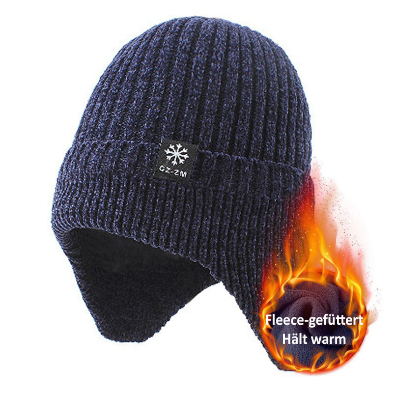 Arne | Thermostrickmütze mit Ohrenschützern für Winterwanderungen