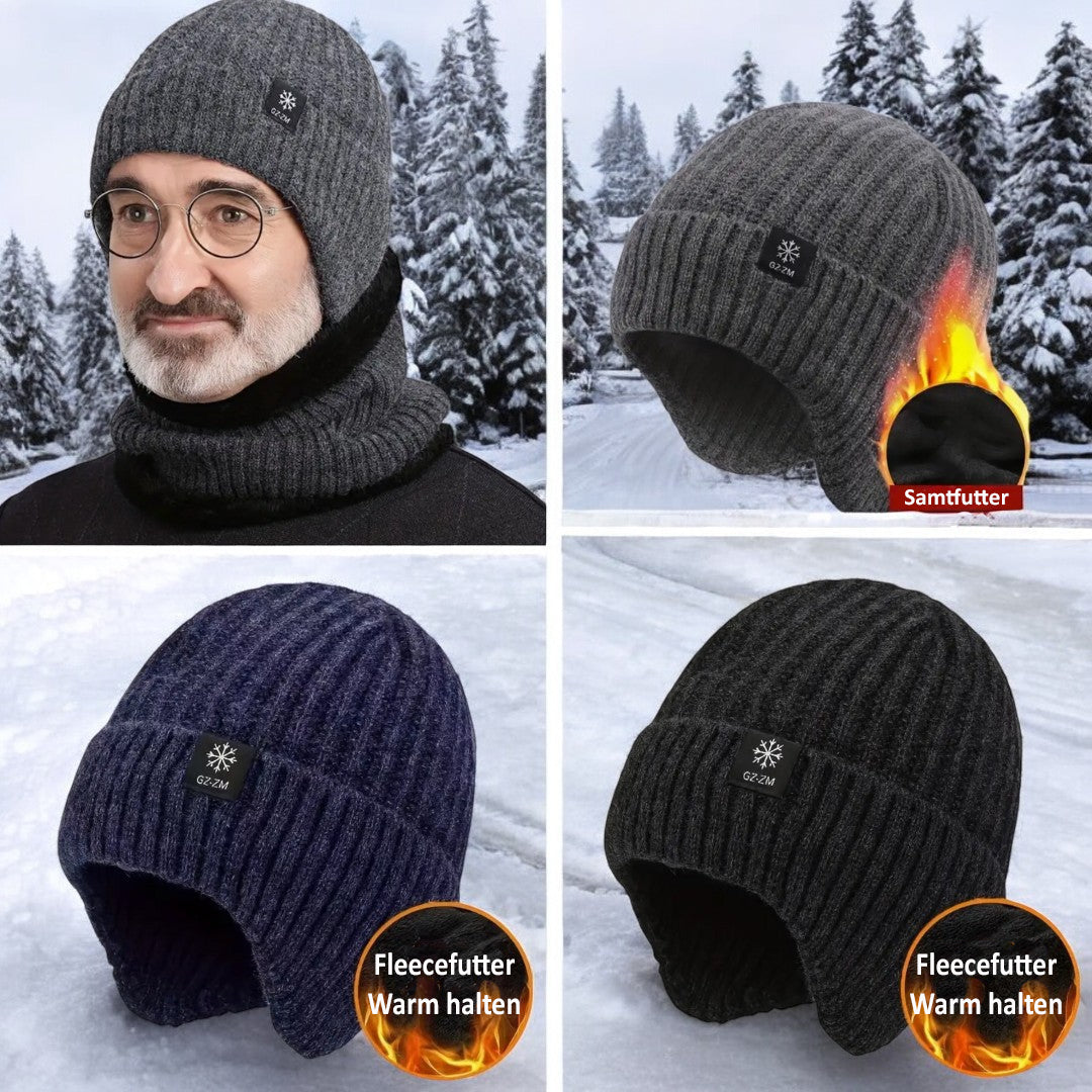Arne | Thermostrickmütze mit Ohrenschützern für Winterwanderungen