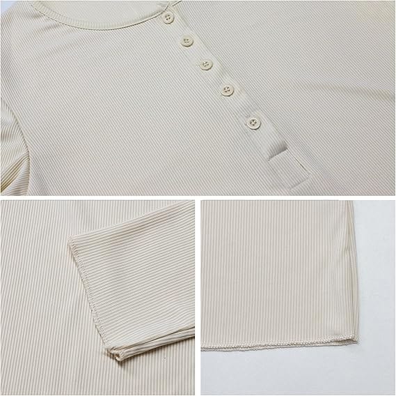 LAARNIE - Figurbetonter Gerippter Strickpullover mit Knopfleiste 2024