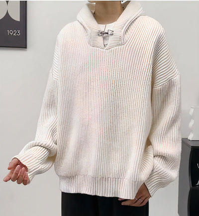 Lässig gestrickter Vintage-Kapuzenpullover - Nicolai