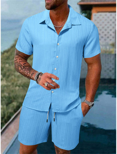Lässiges Herren-Button-Down-Hemd-Set für Sommer und Urlaub - Bernhardt