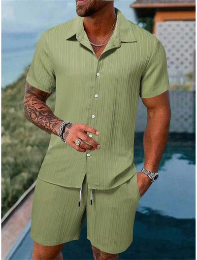 Lässiges Herren-Button-Down-Hemd-Set für Sommer und Urlaub - Bernhardt