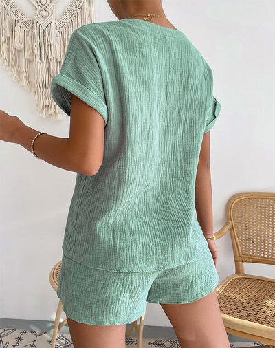 LEA - Leinenhemd und Shorts Set