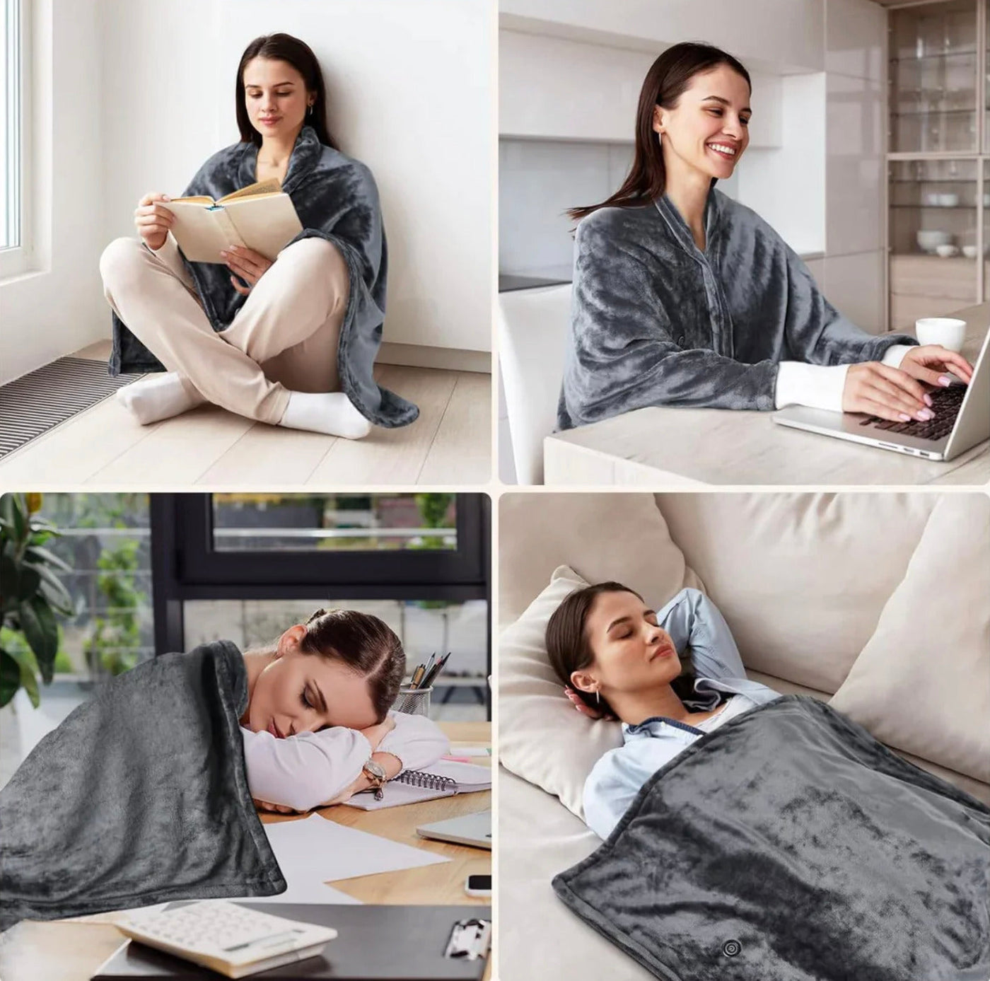 WärmeGenuss Hoodie™ | Beheizte Kapuzendecke mit Kuschelkomfort