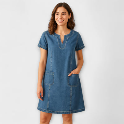 Mariss – Weiches Denim-Kleid mit fließender Silhouette