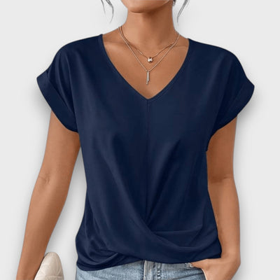 Serelis – Feminines V-Neck Top mit sanftem Faltenwurf
