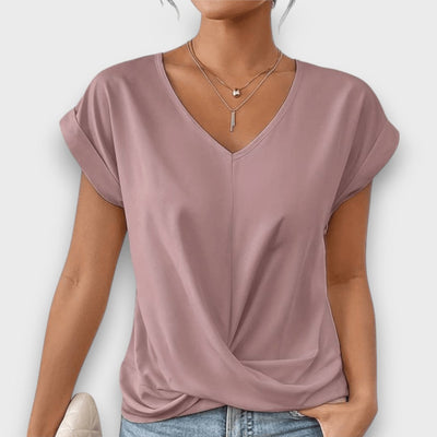 Serelis – Feminines V-Neck Top mit sanftem Faltenwurf