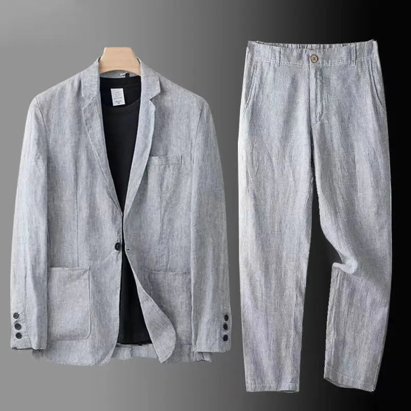 Luxe Leinenblazer & Hose im Set - Harmut