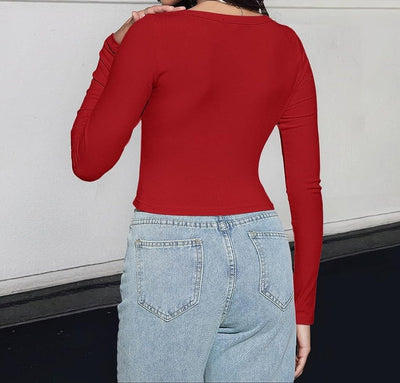 LYKA - Langarm-Crop-Top mit quadratischem Ausschnitt 2024