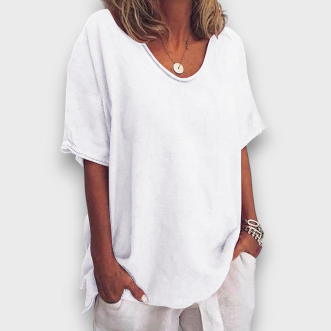 Marvia – Lockeres Oversize-Shirt mit Rundhalsausschnitt