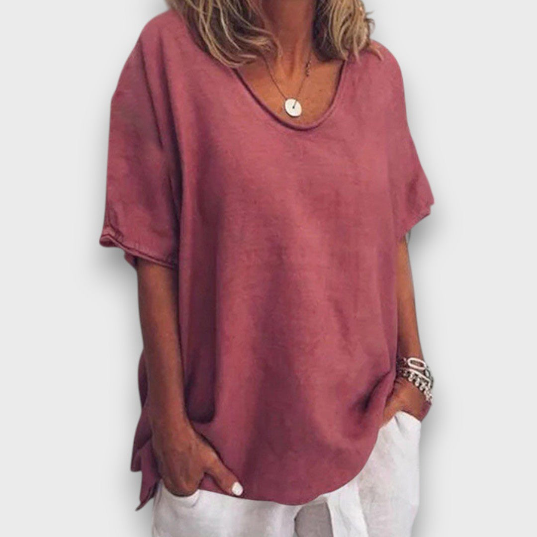 Marvia – Lockeres Oversize-Shirt mit Rundhalsausschnitt