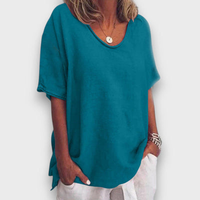 Marvia – Lockeres Oversize-Shirt mit Rundhalsausschnitt