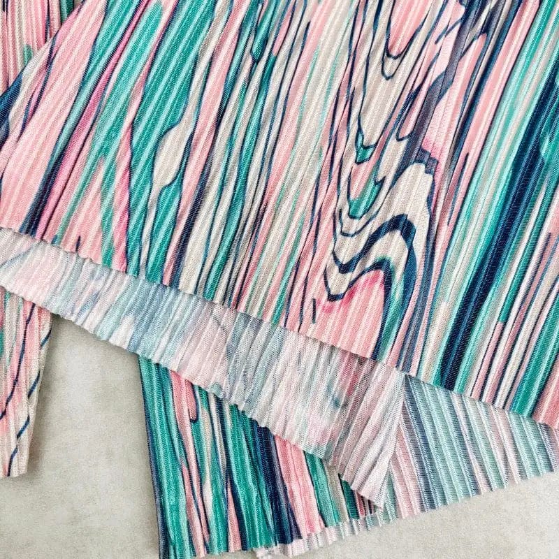 MADILYN - Plissierte gestreifte Batik-Lose-Hose