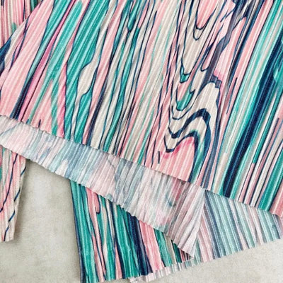 MADILYN - Plissierte gestreifte Batik-Lose-Hose