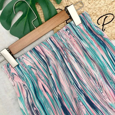 MADILYN - Plissierte gestreifte Batik-Lose-Hose