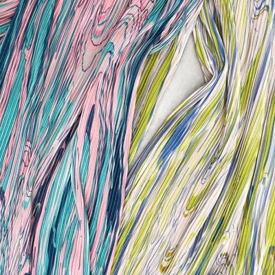 MADILYN - Plissierte gestreifte Batik-Lose-Hose