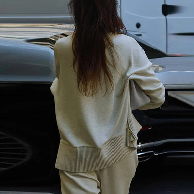 Jessy Strick | Kombiset aus Pullover und Hose in Strickoptik