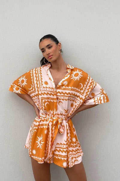 MARITES - Schicker Strand-Print-Overall