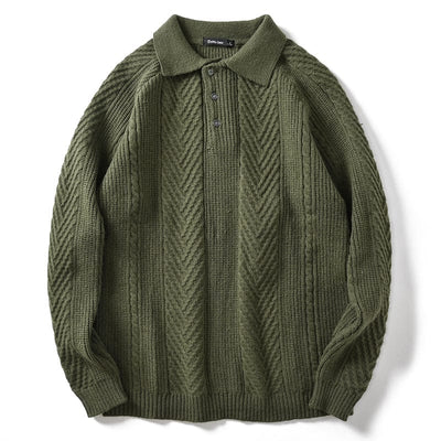 MARKY - Gestrickter Polopullover mit Kragen