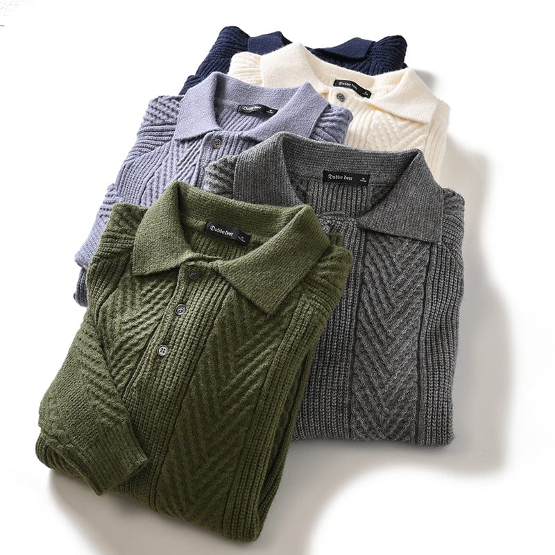 MARKY - Gestrickter Polopullover mit Kragen