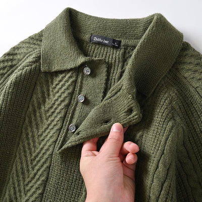 MARKY - Gestrickter Polopullover mit Kragen