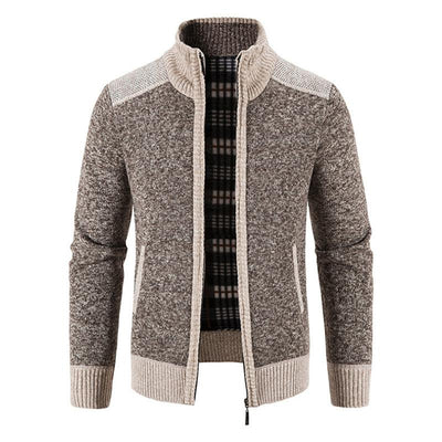 Stylische Strickjacke aus Fleece-Rippstrick - Knut