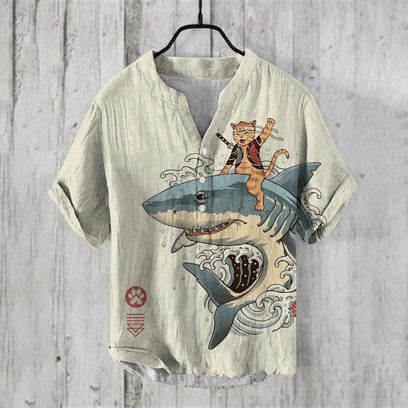 Modisches Leinen-Seiden-Sommerhemd für Männer - Rendon