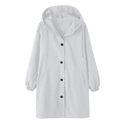 NAOMI - Locker geschnittene Damen-Kapuzenknopfjacke