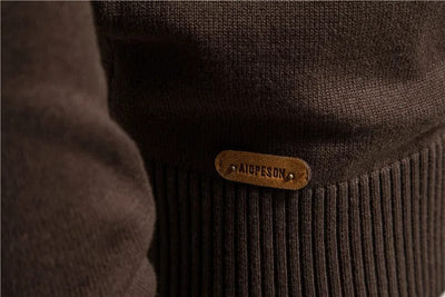 NIKOLAUS - Herren-Halbhoher-Kragen-Zipper-Pullover mit langen Ärmeln