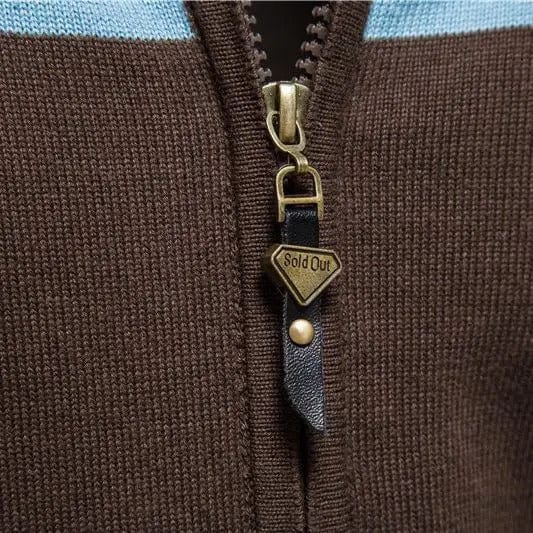 NIKOLAUS - Herren-Halbhoher-Kragen-Zipper-Pullover mit langen Ärmeln