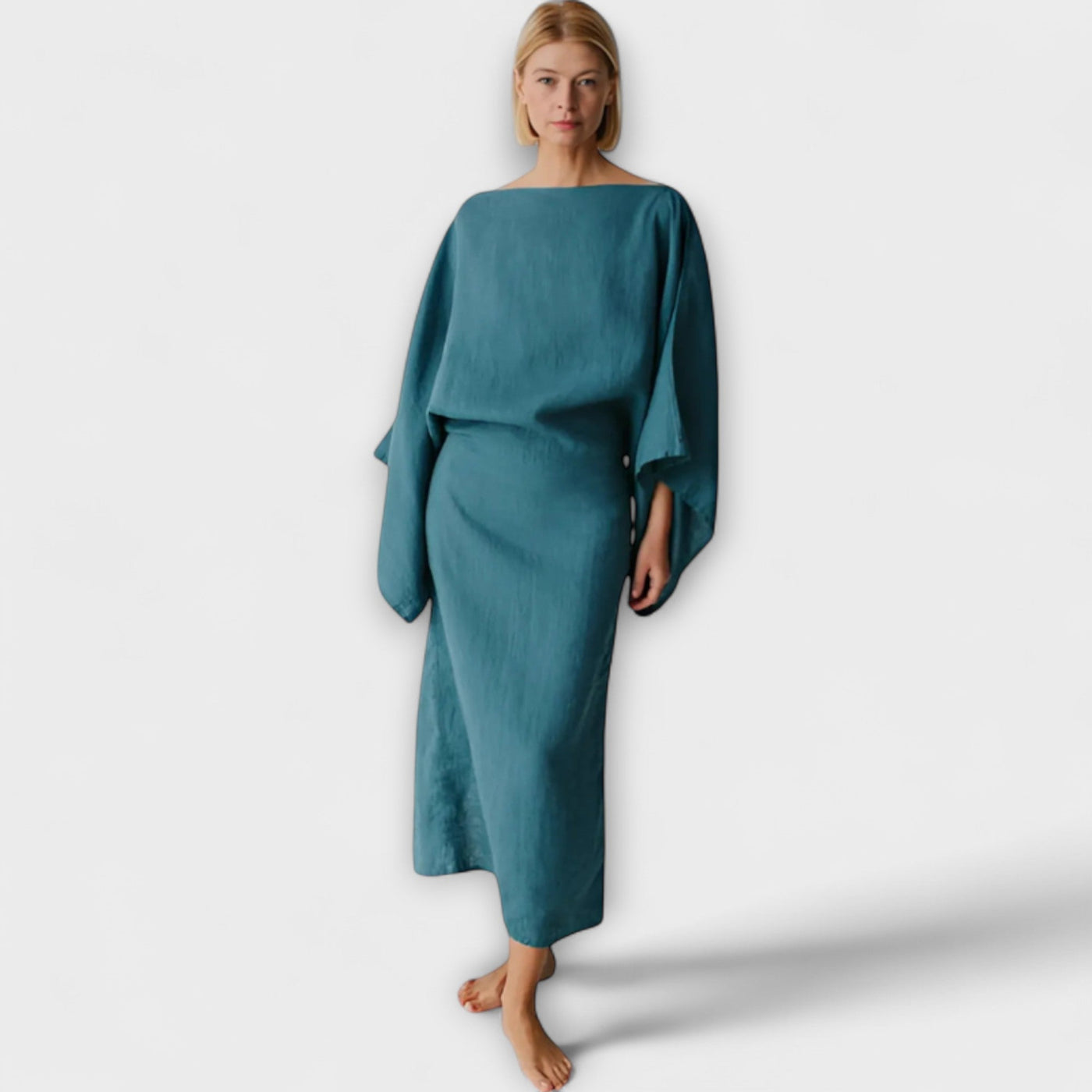 Talina – Kimono-inspiriertes Kleid mit Bindetail