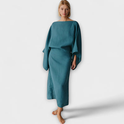 Talina – Kimono-inspiriertes Kleid mit Bindetail