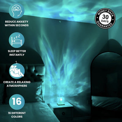 LumaZen | Beruhigende Ozeanwellen-Projektorlampe für entspannende Stimmung