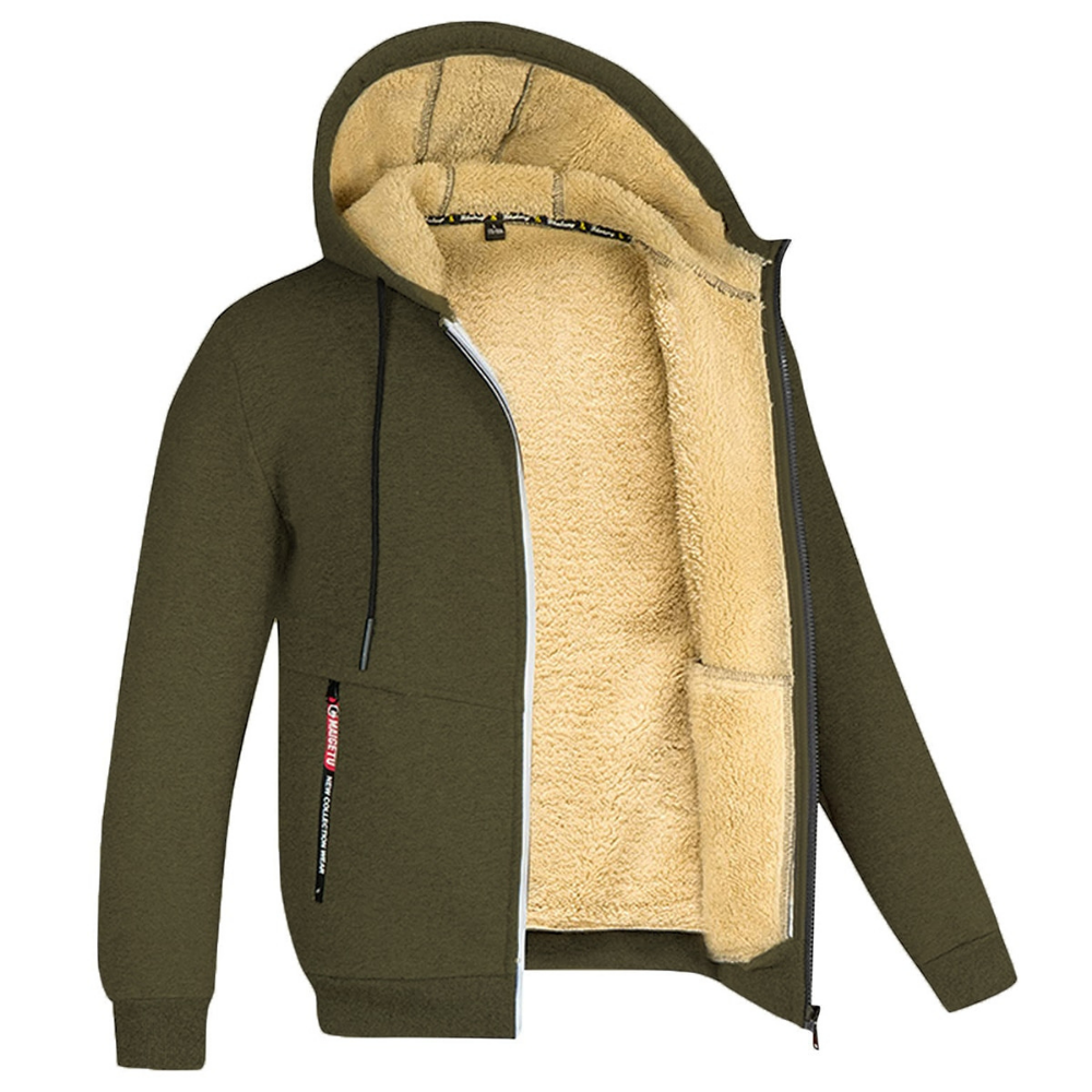 Plüschiger warmer Herren-Kapuzenpullover - Mauritz