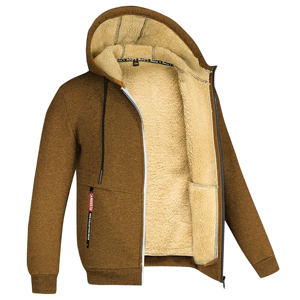Plüschiger warmer Herren-Kapuzenpullover - Mauritz